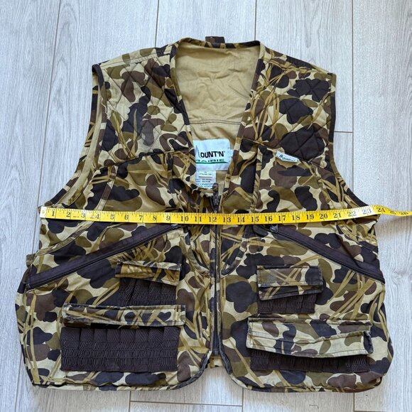 Vintage Mount'n Prairie Camo Hooting Hunting Vest Men's Size Large Brown Tan - Picture 5 of 7